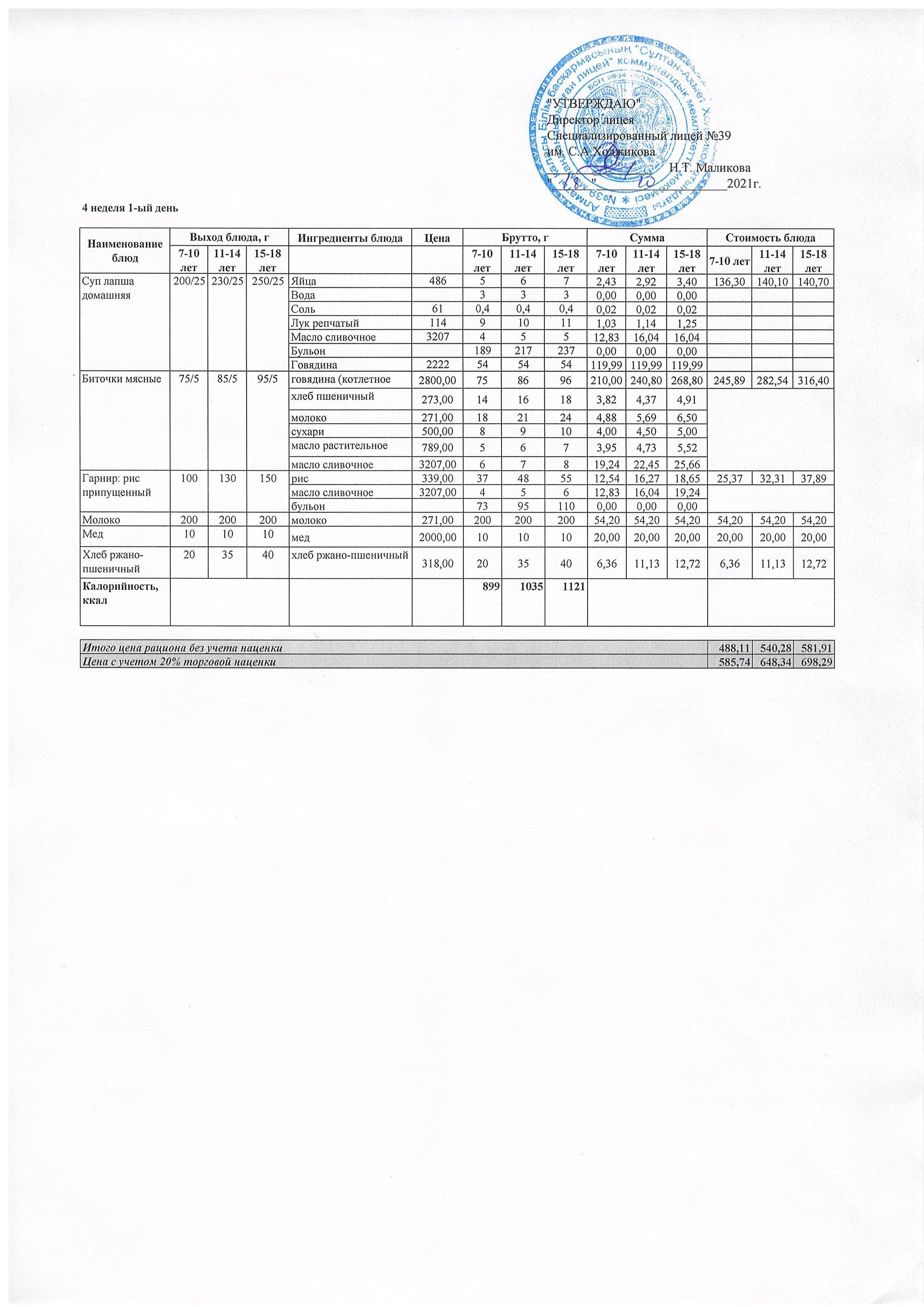Ас мәзірі 18.10.2021 ж