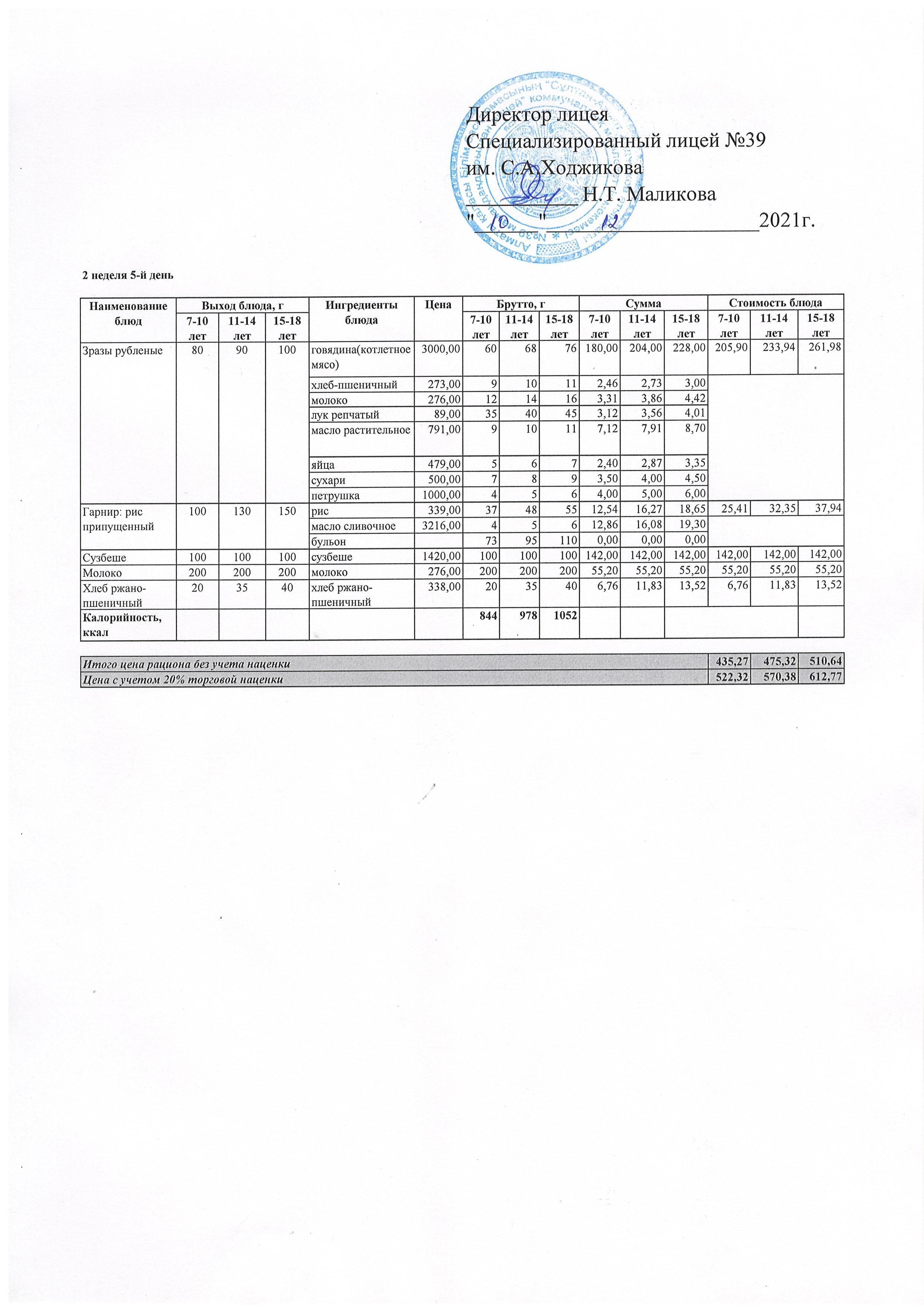 Ас мәзірі 10.12.2021ж