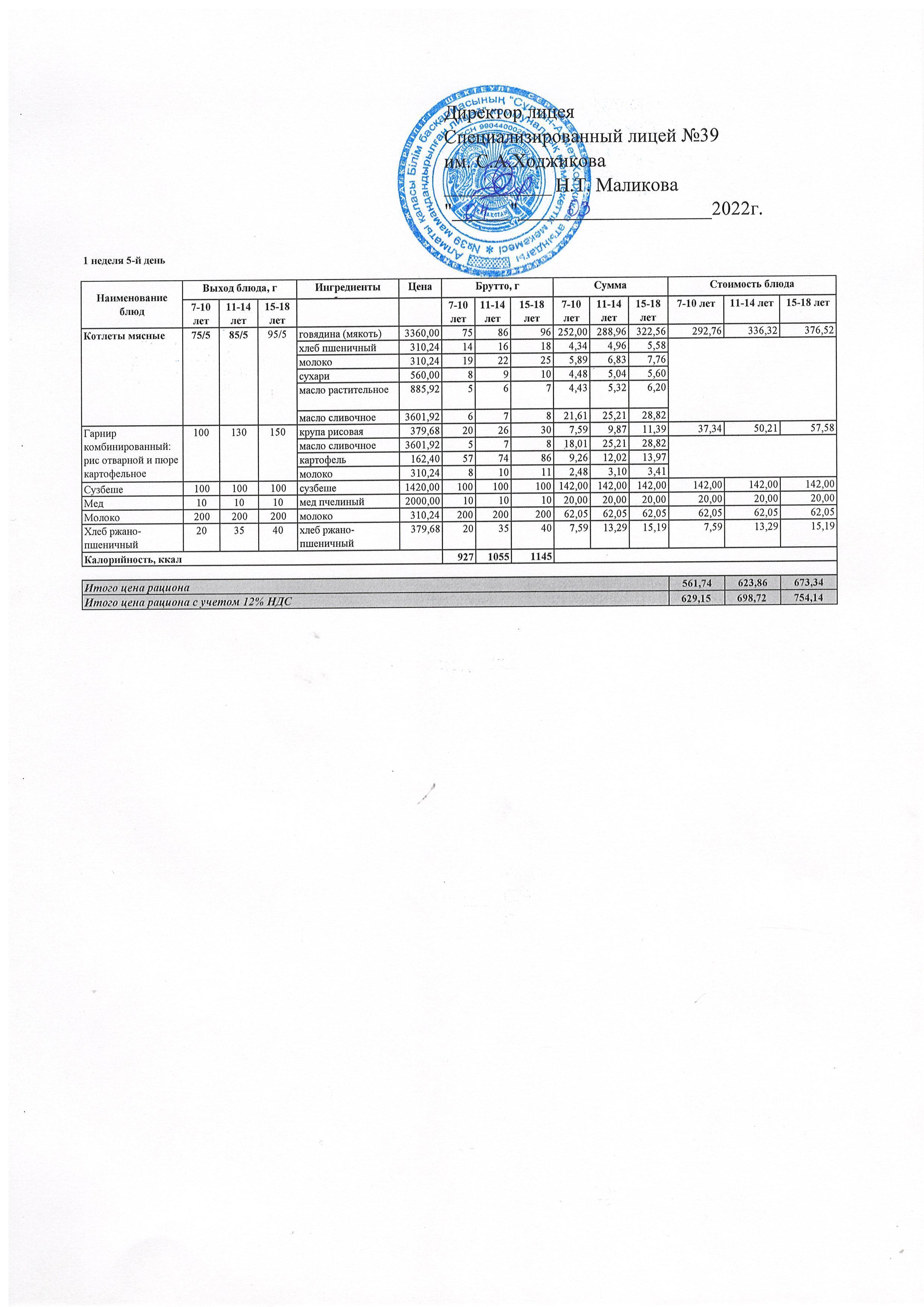 Ас мәзірі 04.03.2022ж
