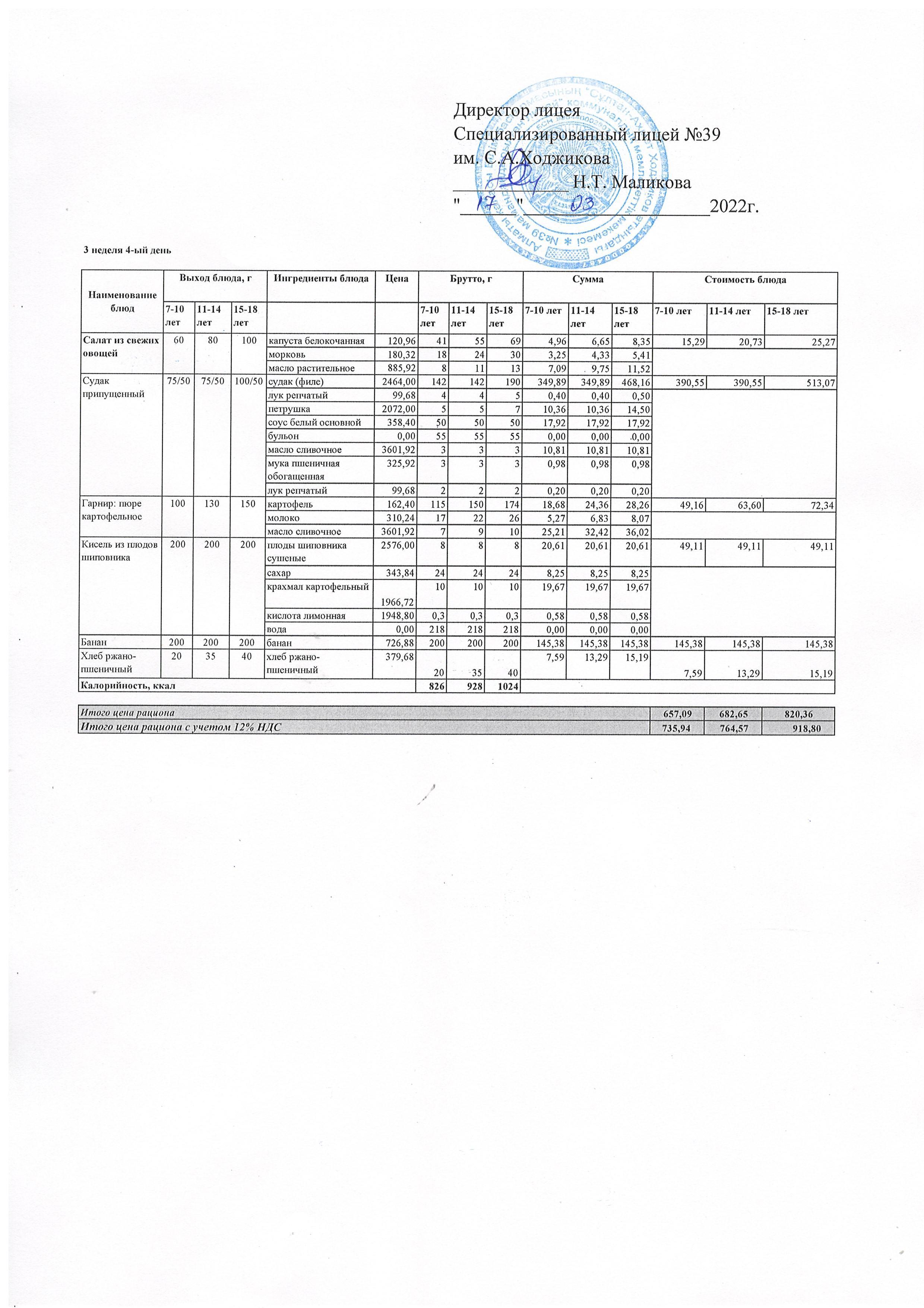 Ас мәзірі 17.03.2022ж