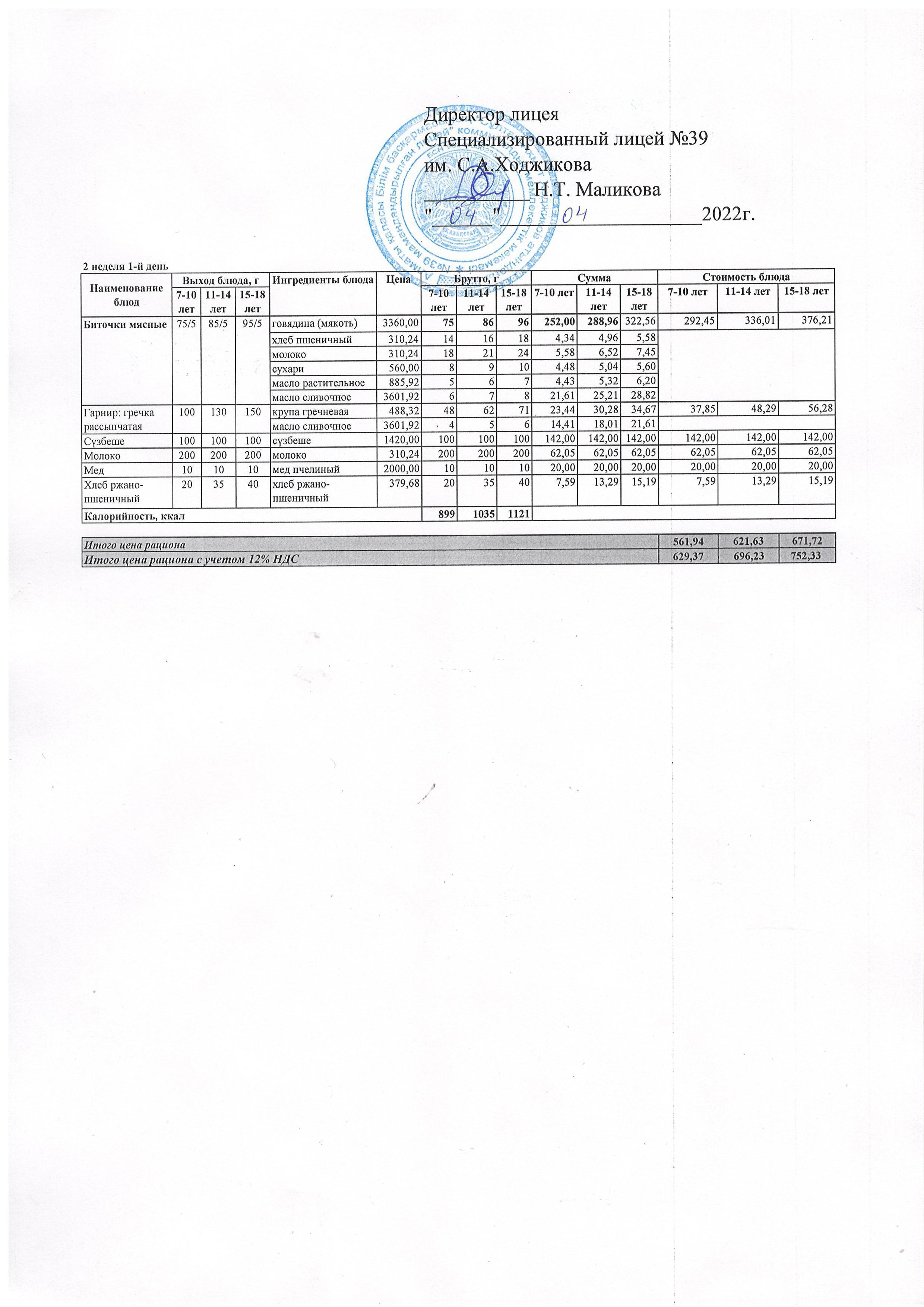 Ас мәзірі 04.04.2022ж