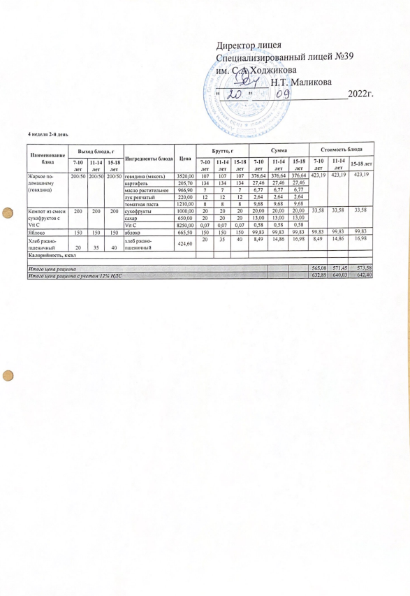 Ас мәзірі 20.09.2022ж