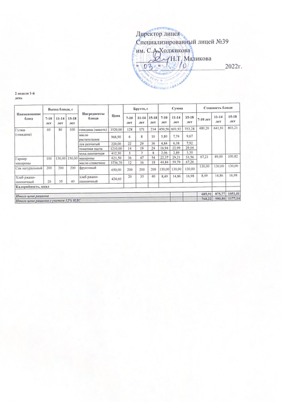 Ас мәзірі 03.10.2022ж