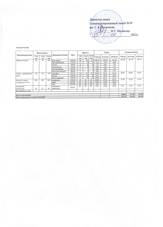 Ас мәзірі 13.10.2022ж