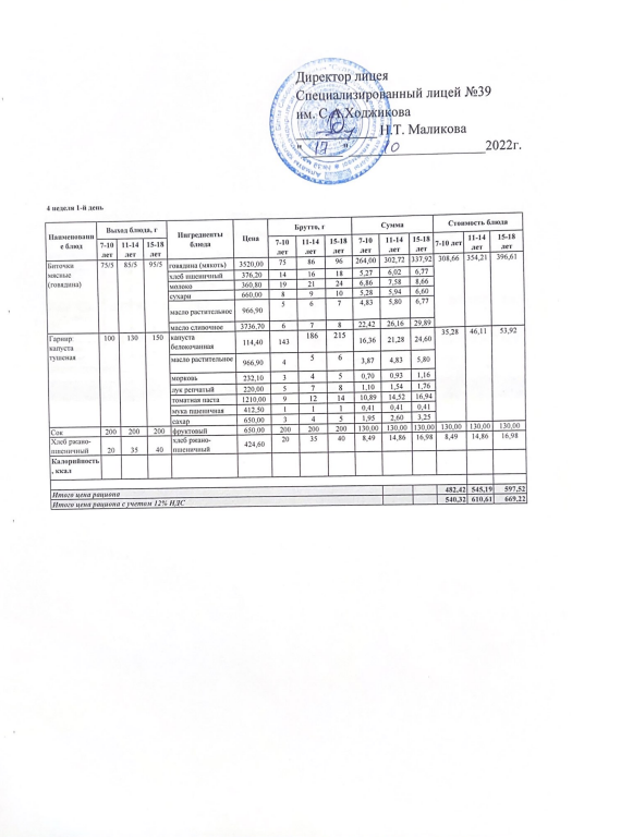 Ас мәзірі 17.10.2022ж