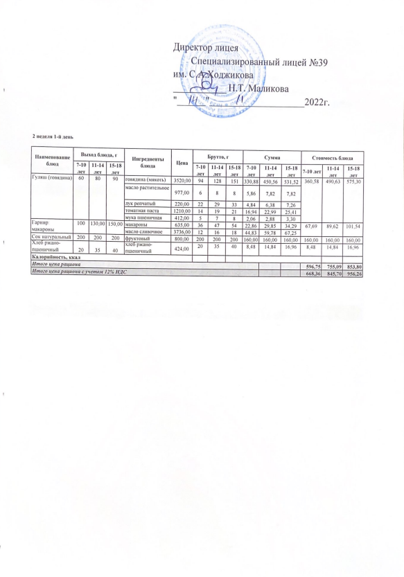 Ас мәзірі 14.11.2022ж