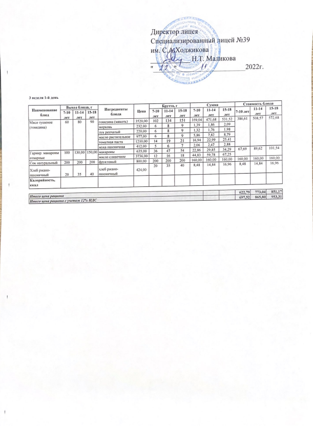 Ас мәзірі 21.11.2022ж