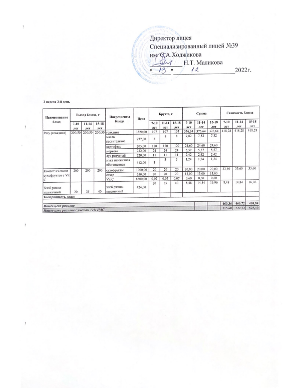 Ас мәзірі 13.12.2022ж