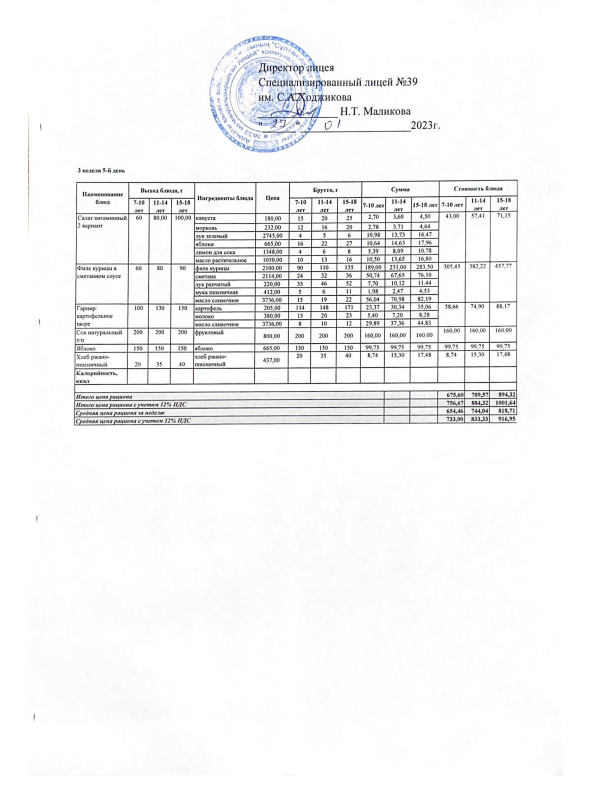 Ас мәзірі 27.01.2023ж