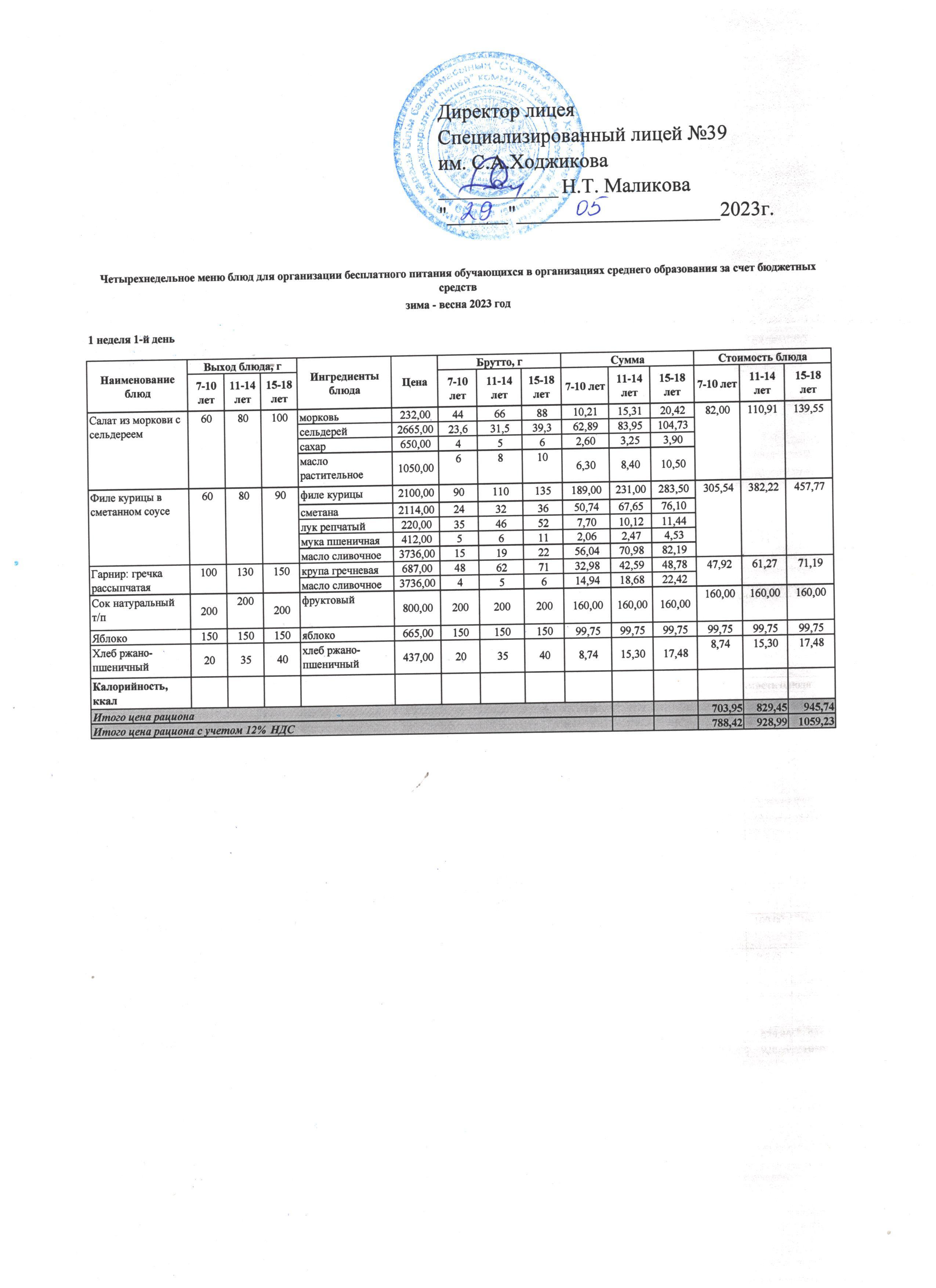 Ас мәзірі 29.05.2023