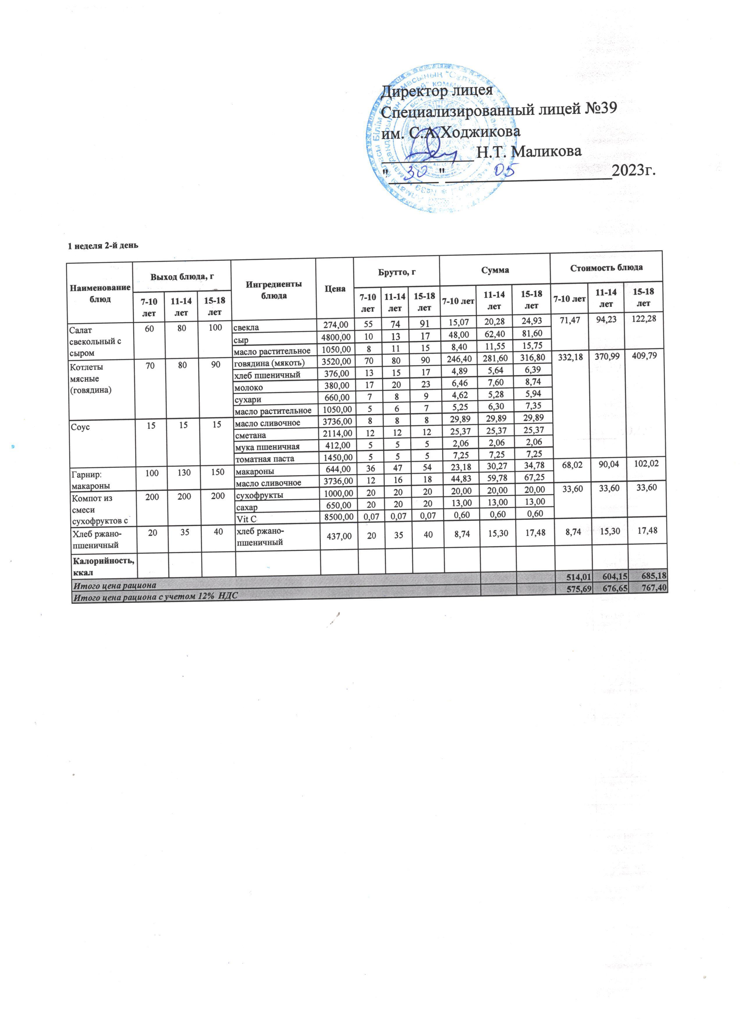Ас мәзірі 30.05.2023