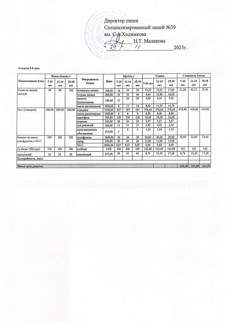 Ас мәзірі 29.11.2023 ж