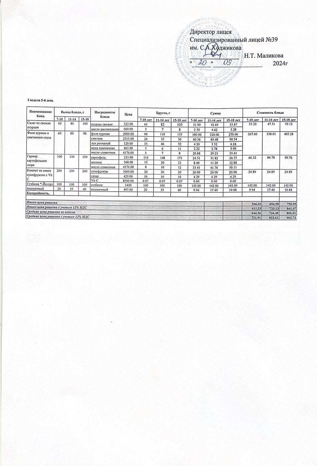 Ас мәзірі 20.09.2024ж