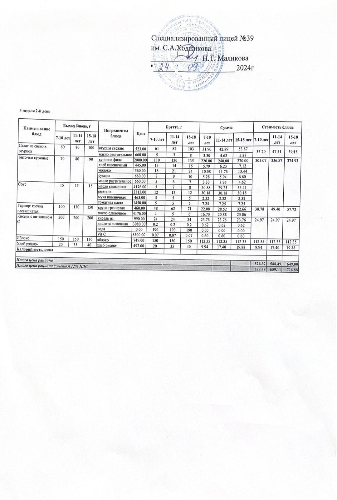 Ас мәзірі 24.09.2024ж